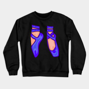 Ballerina's Blue Ballet Shoes Crewneck Sweatshirt